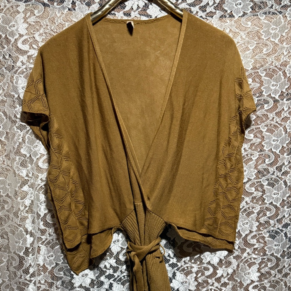 Vintage y2k kimono style faux wrap pull over layering sweater small like new